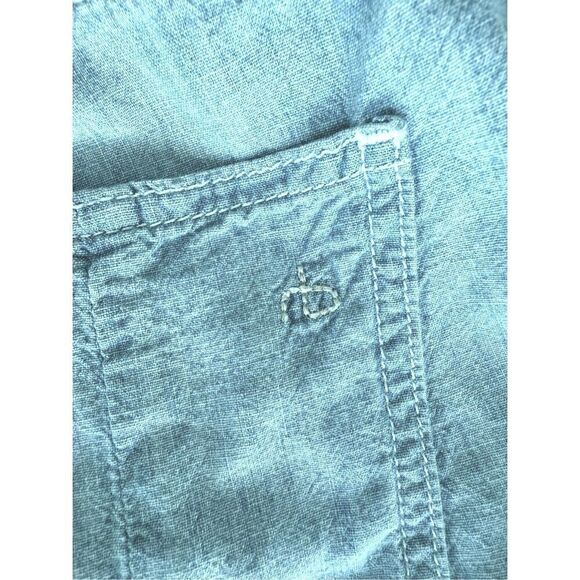 Rag & Bone Dumont Thin Denim Button Down Open Back Shorts Romper - Picture 7 of 7